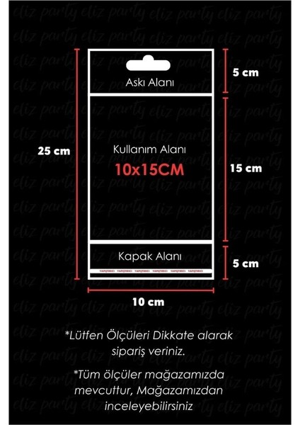10X25CM Askılı Bantlı Jelatin Opp Poşet Kurabiye Aksesuar Hediye Paketleme Raf Poşeti 100 Adet