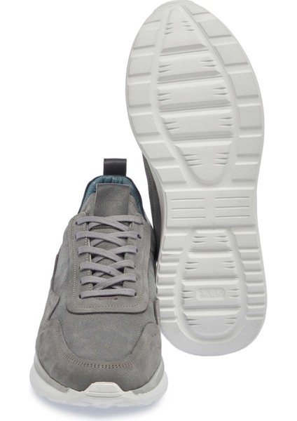 Gri Hakiki Nubuk Deri Erkek Sneaker - E24I1AY56912-A40 fırsatları