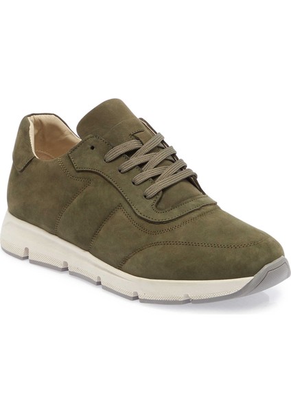 Yeşil Hakiki Nubuk Deri Erkek Sneaker - E24I1AY56899-G98