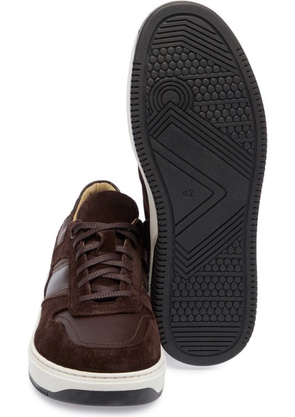 Kahve Deri-Tekstil Erkek Sneaker - E24I1AY56901-W20 fırsatları