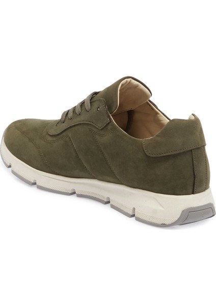 Yeşil Hakiki Nubuk Deri Erkek Sneaker - E24I1AY56899-G98