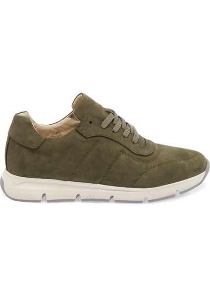 Yeşil Hakiki Nubuk Deri Erkek Sneaker - E24I1AY56899-G98