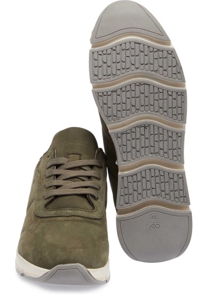 Yeşil Hakiki Nubuk Deri Erkek Sneaker - E24I1AY56899-G98