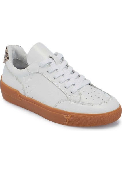 Beyaz Hakiki Deri Kadın Sneaker - K25I1AY68118-A26