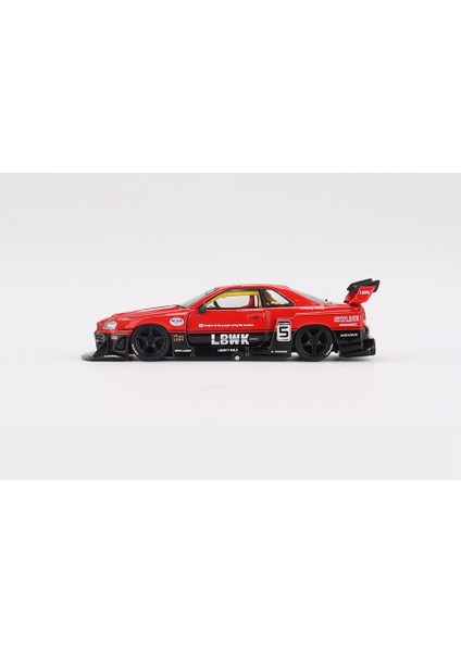 843 Nissan LB-ER34 Super Silhouette Skylıne Red/black 1/64 modelleri