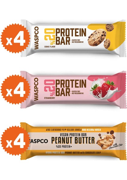 Protein Bar Karma Kutu 40g x 12 Adet (3 Çeşit)