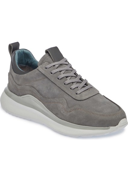 Gri Hakiki Nubuk Deri Erkek Sneaker - E24I1AY56912-A40