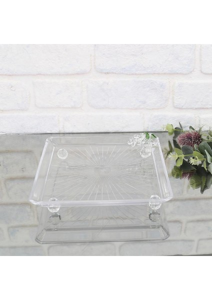 Grape Kare Büyük Sunum Cam Tabağı 23,5X23,5