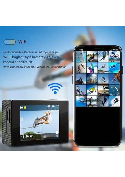 4K Ultra Hd 30 Fps - Wifi - Su Geçirmez - 170° - Aksiyon Kamerası
