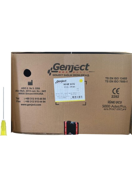 - Enjektör Iğne Ucu 38MM Sarı 20G - 5000 Adet