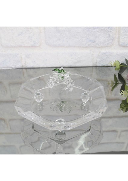 Grape Altıgen Büyük Sunum Cam Tabağı 30X32 cm