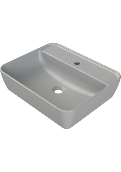 Mat Gri One 55X45 cm Lavabo (Batarya Delikli)