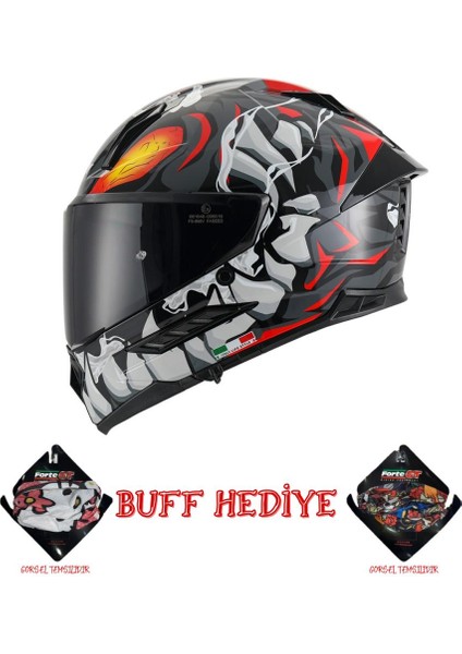 Sw 868 Cannıbal Black Grey Red Full Face