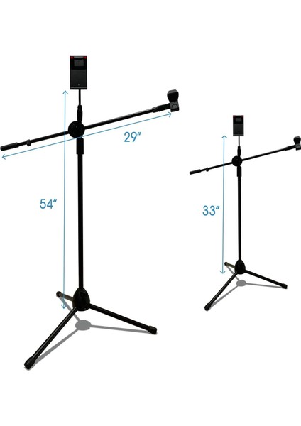 190CM Maksimum Uzunluk Mikrofon Standı Multi Fonksiyonel 2in1 Microphone ve Tablet Stant Katlanabilir Açısı Ayarlanabilir Zemin Üstü - Model 103SP