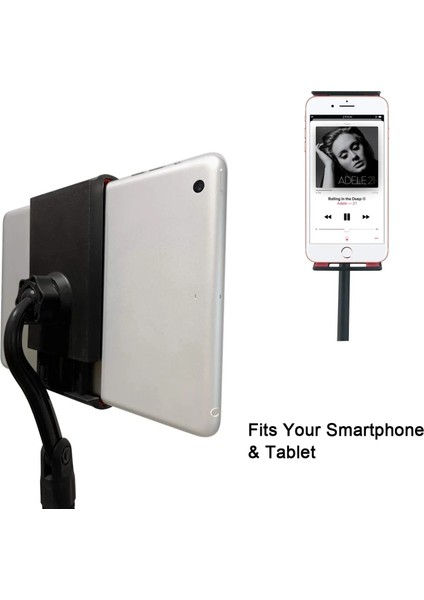 190CM Maksimum Uzunluk Mikrofon Standı Multi Fonksiyonel 2in1 Microphone ve Tablet Stant Katlanabilir Açısı Ayarlanabilir Zemin Üstü - Model 103SP