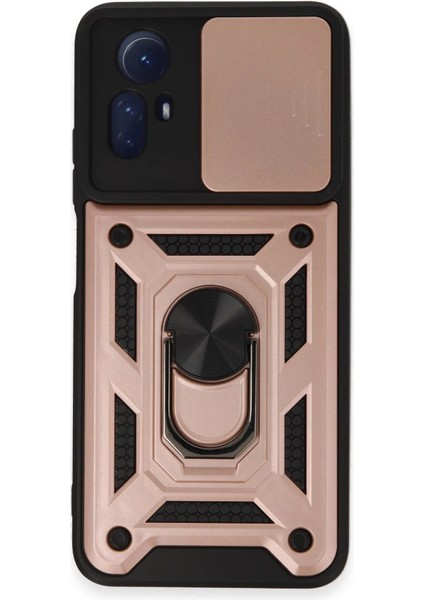 Xiaomi Redmi Note 12S Kılıf Pars Lens Yüzüklü Silikon - Rose Gold Zrnet