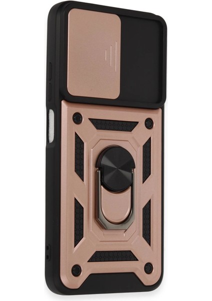 Xiaomi Redmi Note 12S Kılıf Pars Lens Yüzüklü Silikon - Rose Gold Zrnet