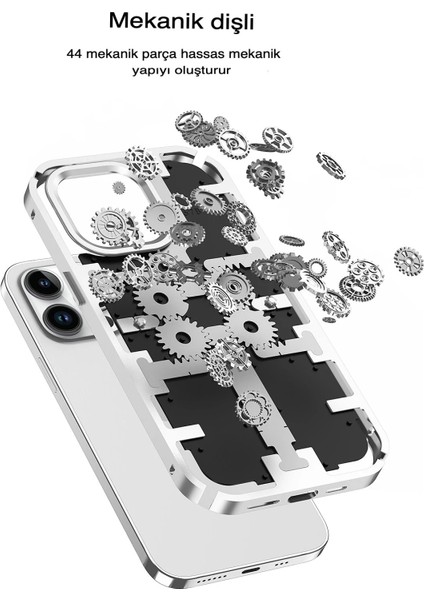 Apple iPhone 13 Pro Max Kılıf Meik Bumper Kapak - Gümüş Zrnet