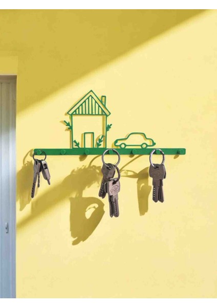 Ev Araba Temalı Duvar Tipi Anahtarlık Askısı