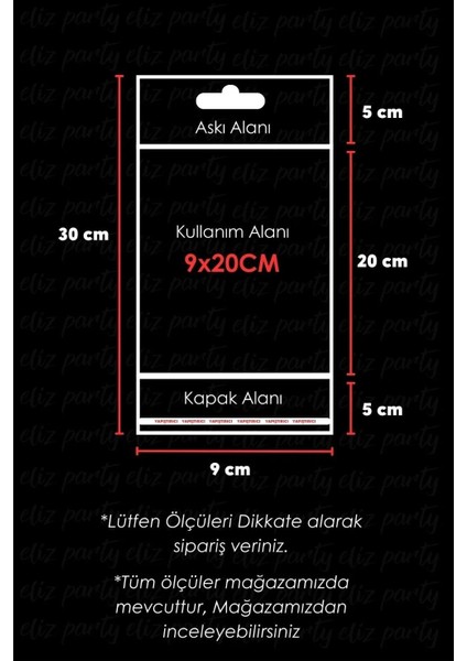 9X30CM Askılı Bantlı Jelatin Opp Poşet Kurabiye Aksesuar Hediye Paketleme Raf Poşeti 100 Adet