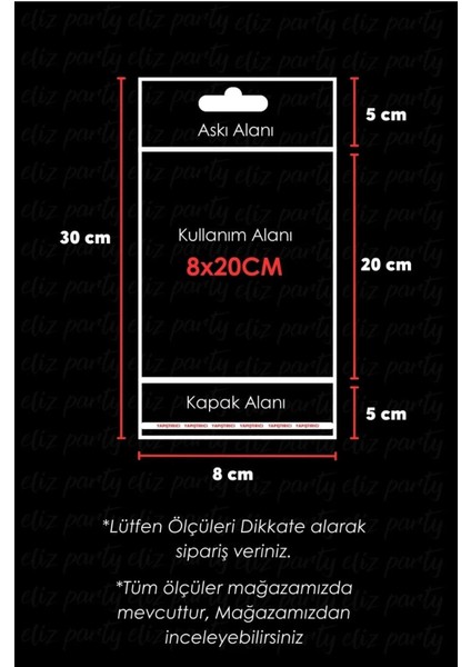 8X30CM Askılı Bantlı Jelatin Opp Poşet Kurabiye Aksesuar Hediye Paketleme Raf Poşeti 100 Adet
