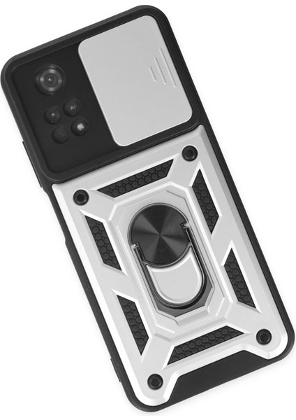 Xiaomi Poco M4 Pro 4g Kılıf Pars Lens Yüzüklü Silikon - Gümüş Zrnet
