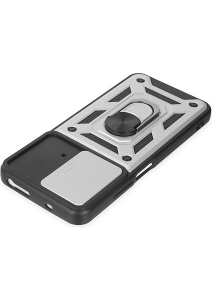 Xiaomi Poco M4 Pro 4g Kılıf Pars Lens Yüzüklü Silikon - Gümüş Zrnet