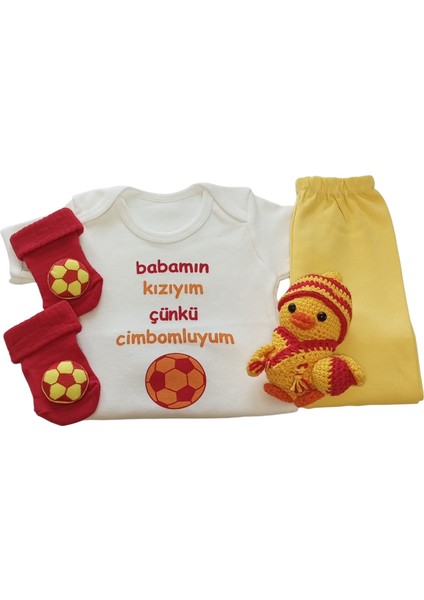 Hoşgeldin Bebek, Yenidoğan Kız Bebek, Sarı Kırmızı Taraftar Hediye Seti