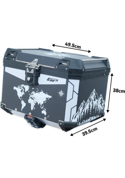 DSN04 Universal 57 Lt Desenli Alüminyum Motosiklet Çantası
