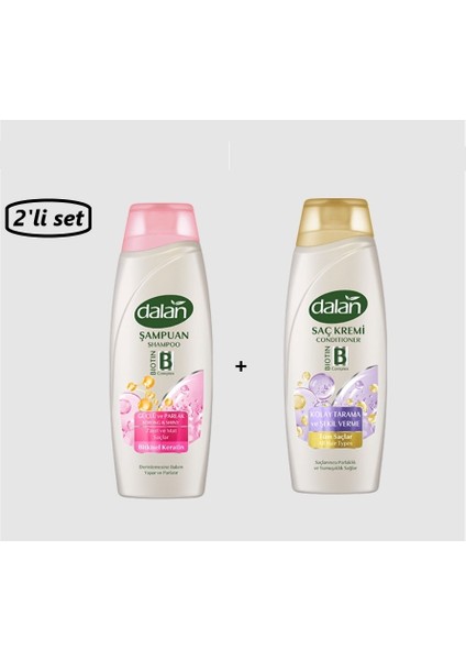 Şampuan Güçlü ve Parlak 450 ml - Dalan Kolay Tarama Saç Kremi 2'li Set