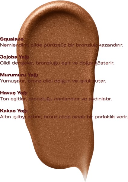 Bronzaura Glow | Güneş Altında Kullanılan Gold Işıltılı Bronzlaştırıcı Fırçalı Vücut Stick | Kakao Jojoba Havuç Yağı Içeren