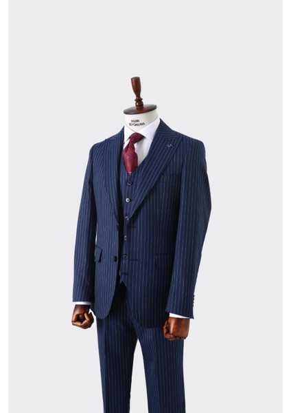 Slim Fit Yelekli Erkek Takım Elbise - Dört Mevsim Kullanılabilir Modern KESIM-KAW1023S modelleri