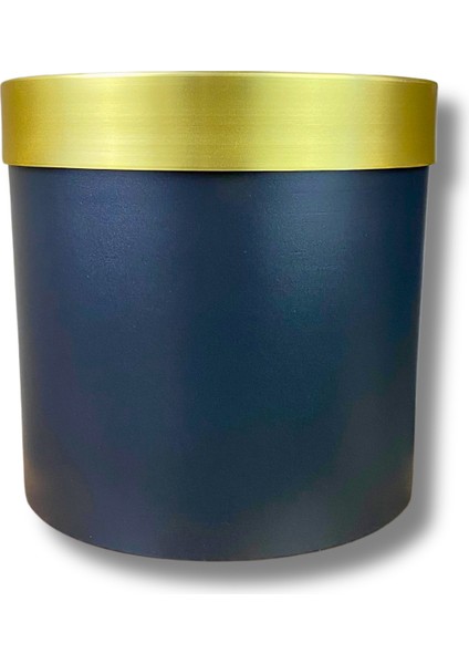 Yuvarlak Paslanmaz Saksı Gold Kemerli 30X30 cm