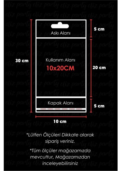 10X30CM Askılı Bantlı Jelatin Opp Poşet Kurabiye Aksesuar Hediye Paketleme Raf Poşeti 100 Adet