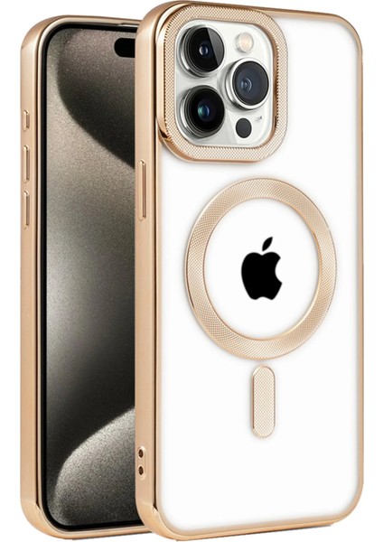 Apple iPhone 14 Pro Kılıf Kronos Magsafe Kapak - Gold Zrnet