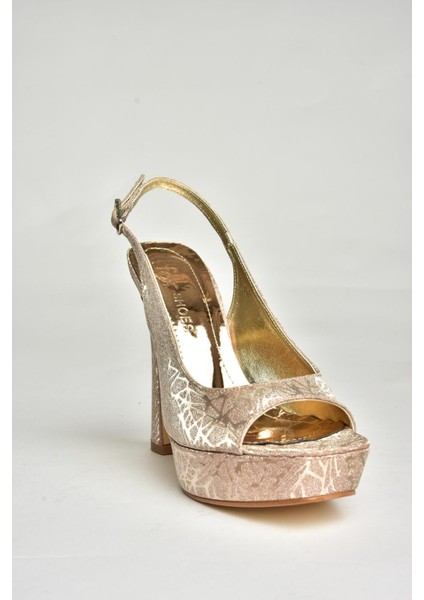 U246483014 Bronz Sim Kalın Topuklu Kadın Abiye Ayakkabı indirimleri