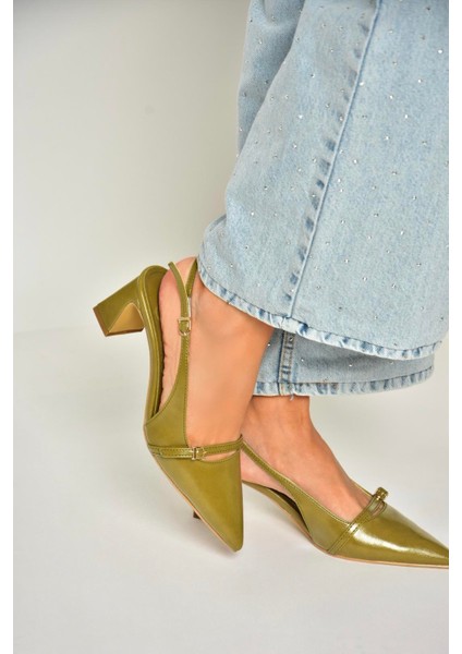 U654078709 Yeşil Kalın Topuklu Kadın Ayakkabı fiyatları
