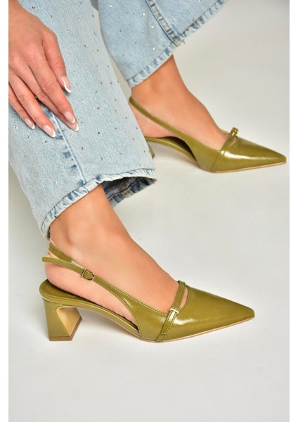 U654078709 Yeşil Kalın Topuklu Kadın Ayakkabı fırsatları