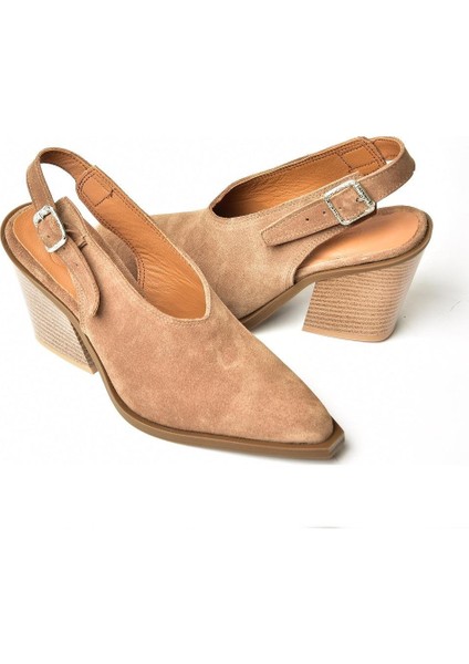 U654304102 Vizon Hakiki Deri Süet Western Topuklu Ayakkabı fiyatları