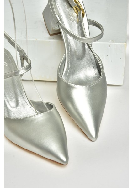 U998144909 Gümüş Kalın Topuklu Kadın Ayakkabı indirimleri