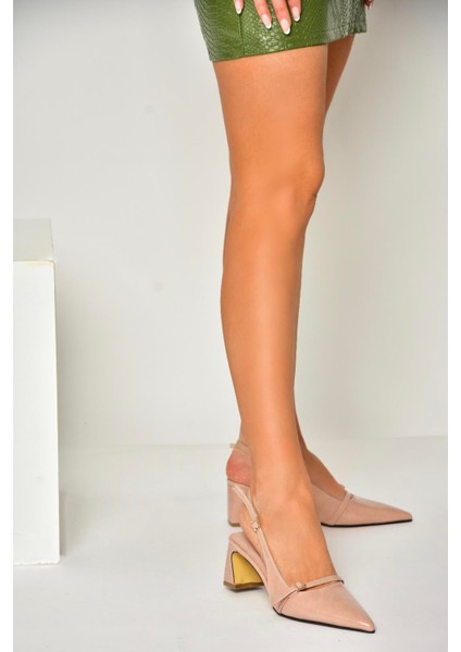 U654078709 Pudra Kalın Topuklu Kadın Ayakkabı modelleri