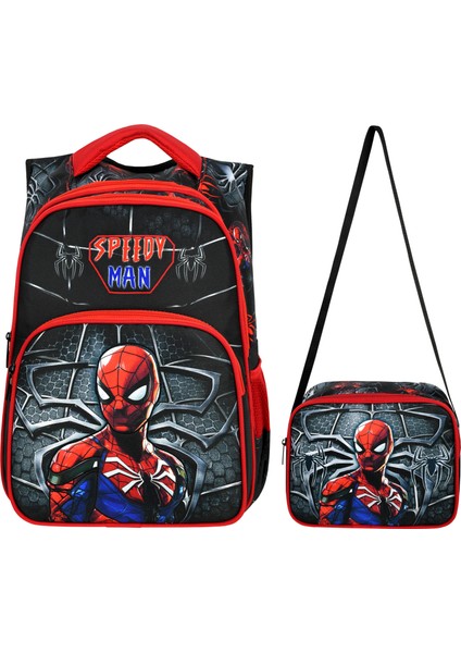 Yeni Sezon Spider Örümcek Ortopedik Erkek Ilkokul Çantası ve Beslenme Çantası