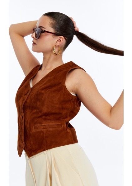 Kadı Hakiki Deri Süet Yelek fiyatları