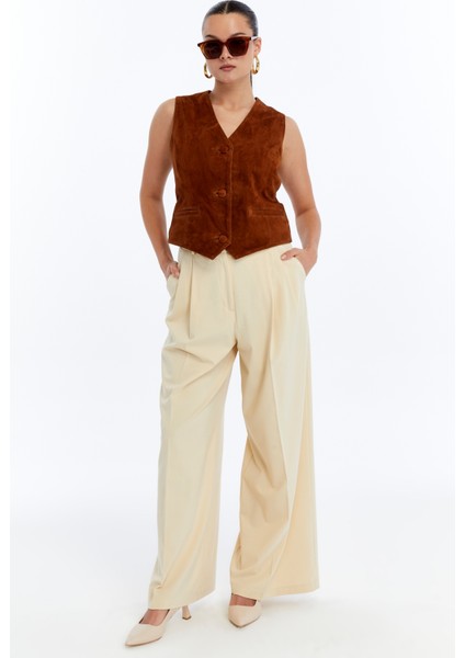 Kadı Hakiki Deri Süet Yelek fırsatları