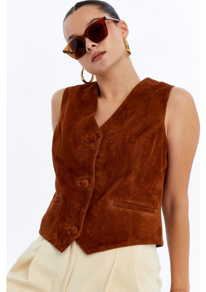 Kadı Hakiki Deri Süet Yelek indirimleri