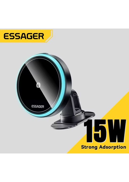 15W Manyetik Magsafeli Şarj+Telefon Tutucu Qi Sertifikalı Kablosuz Araç Şarj iphone Android Tüm Telefonlara Uyumlu Ce Lisanslı Orjinal