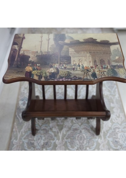 Ahşap Mdf Sehpa Gazetelik Me cm ualık 55 cm Baskısı Üçüncü Ahmet Çeşmesi 1 Adet