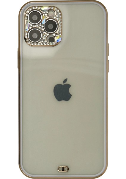 Apple iPhone 12 Pro Max Kılıf Liva Taşlı Silikon - Mor Zrnet