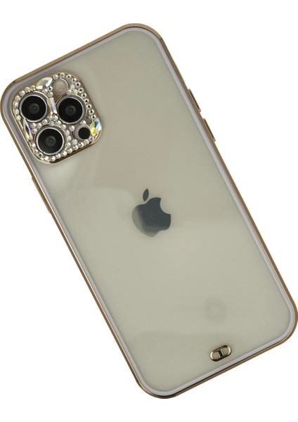 Apple iPhone 12 Pro Max Kılıf Liva Taşlı Silikon - Mor Zrnet