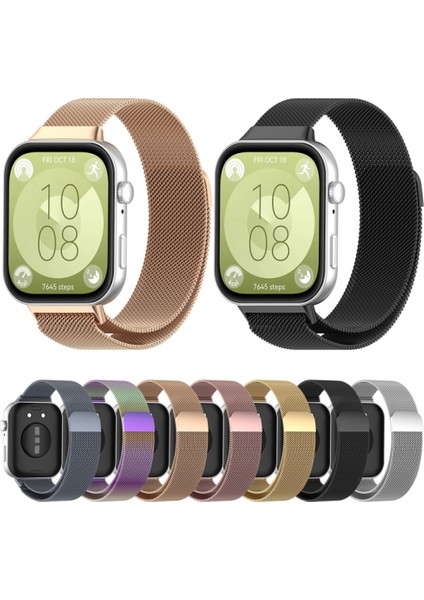 Huawei Watch Fit 3 / Fit 4 / Fit 4 Pro Uyum Metal Hasır Örgü Kordon Paslanmaz Milano Old Money Kayış indirimleri